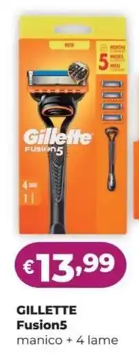 La Saponeria GILLETTE Fusion5 manico + 4 lame offerta