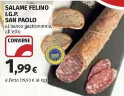 Ipercoop Salame felino i.g.p. San Paolo offerta
