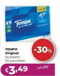 La Saponeria TEMPO Original fazzoletti 30 pacchetti offerta