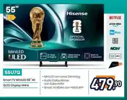 Unieuro Hisense 55U7Q smart tv miniled 55" 4k offerta