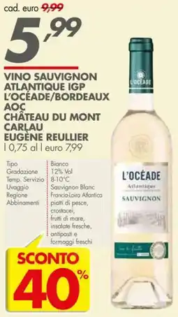 Italmark Vino sauvignon atlantique igp l'océade/bordeaux aoc château du mont carlau eugène reullier offerta