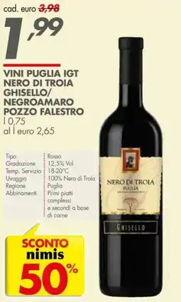 Italmark Vini puglia igt nero di troia ghisello/ negroamaro pozzo falestro offerta