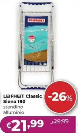 La Saponeria LEIFHEIT Classic Siena 180 stendino alluminio offerta