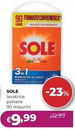 La Saponeria SOLE lavatrice polvere 90 misurini offerta