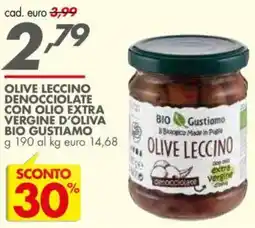 Italmark Olive leccino denocciolate con olio extra vergine d'oliva bio gustiamo offerta