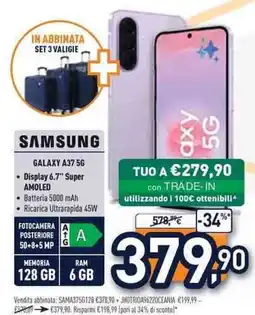 Unieuro Samsung galaxy A37 5G offerta