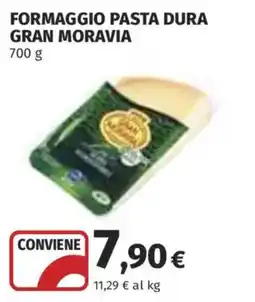 Ipercoop Formaggio pasta dura Gran Moravia offerta