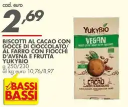 Italmark Biscotti al cacao con gocce di cioccolato/ al farro con fiocchi d'avena e frutta yukybio offerta