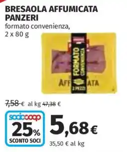 Ipercoop Bresaola affumicata Panzeri offerta