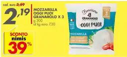 Italmark Mozzarella oggi puoi granarolo offerta