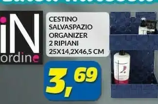Risparmio Casa Cestino salvaspazio organizer 2 ripiani offerta