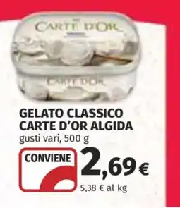 Ipercoop Gelato classico carte d'or Algida offerta