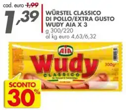 Italmark Würstel classico di pollo/extra gusto wudy aia offerta