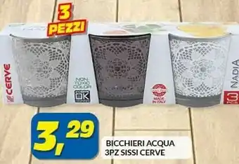Risparmio Casa Bicchieri acqua 3pz sissi cerve offerta