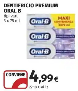 Ipercoop Dentifricio premium oral B offerta