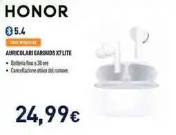 Unieuro Honor auricolari earbuds X7 lite offerta