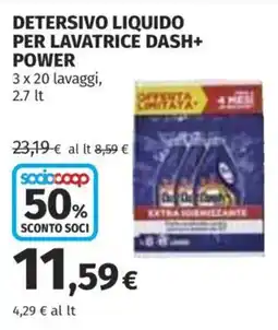 Ipercoop Detersivo liquido per lavatrice dash+ power offerta