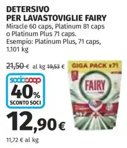 Ipercoop Detersivo per lavastoviglie Fairy offerta