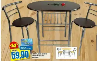 Risparmio Casa Set tavolo+2sedie cucina scuro chiaro offerta