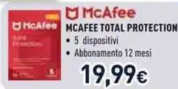 Unieuro Mcafee total protection offerta