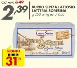Italmark Burro senza lattosio latteria soresina offerta