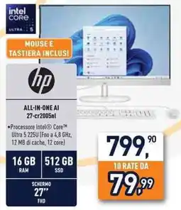 Unieuro Hp all-in-one AI 27-CR2005NL offerta