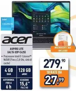 Unieuro Acer aspire lite (AL15-32P-C425) offerta
