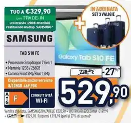 Unieuro Samsung tab $10 FE offerta