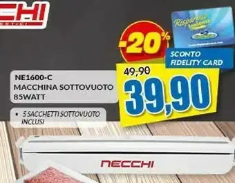 Risparmio Casa Macchina sottovuoto ne1600 c offerta
