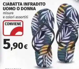 Ipercoop Ciabatta infradito uomo o donna offerta