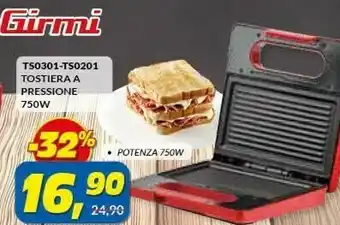 Risparmio Casa Girmi tostiera a pressione offerta