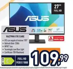 Unieuro Asus VA279HG eye care offerta