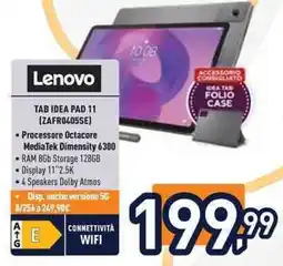 Unieuro Lenovo tab idea pad 11 (ZAFR0405SE) offerta