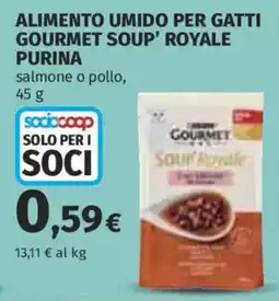 Ipercoop Alimento umido per gatti gourmet soup' royale Purina offerta
