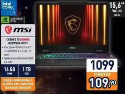Unieuro msi CYBORG 15 GAMING B2RWEKG-0791T offerta