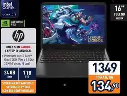 Unieuro hp OMEN SLIM GAMING LAPTOP 16-AN0004NL offerta