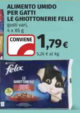 Ipercoop Alimento umido per gatti le ghiottonerie Felix offerta