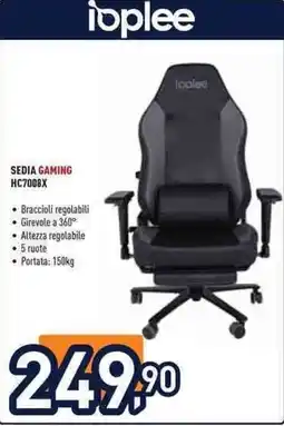 Unieuro ipplee SEDIA GAMING HC7008X offerta