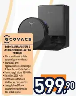 Unieuro Robot aspirapolvere e lavapavimenti deebot T90 pro omni offerta