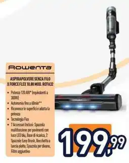 Unieuro Дошепта aspirapolvere senza filo x force flex 10.80 MOD. RO7A32 offerta