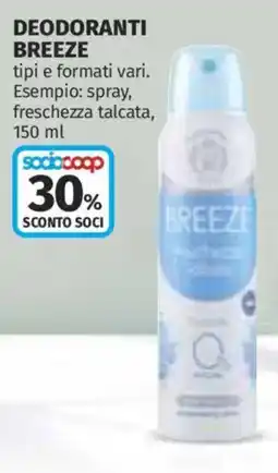 Ipercoop Deodoranti Breeze offerta