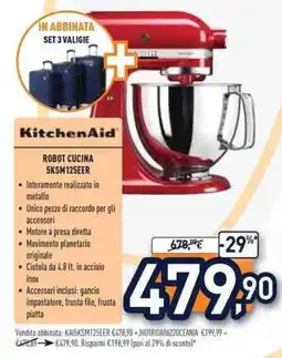 Unieuro Kitchen aid robot cucina 5KSM125EER offerta