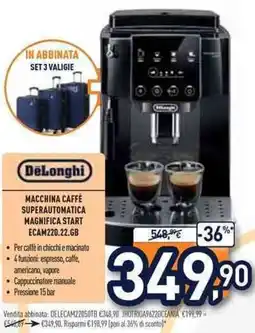 Unieuro Delonghi macchina caffe superautomatica magnifica start ecam220.22 GB offerta