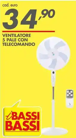 Italmark Ventilatore 5 pale con telecomando offerta