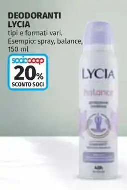 Ipercoop Deodoranti Lycia offerta