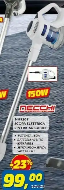 Risparmio Casa Nh9209 scopa elettrica 2 in 1 ricaricabile offerta