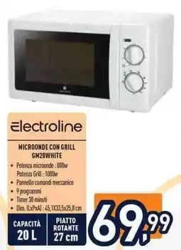 Unieuro Electroline microonde con grill GM20WHITE offerta