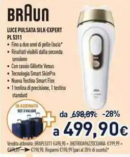 Unieuro Braun luce pulsata silk-expert PL 5311 offerta
