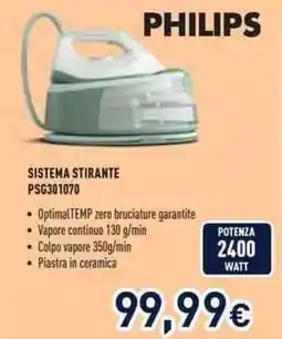 Unieuro Philips sistema stirante PSG301070 offerta