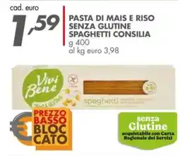 Italmark Pasta di mais e riso senza glutine spaghetti consilia offerta